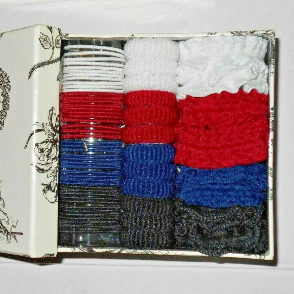 Vintage Rare 65 Piece Hair Soft Ponytail Holder Box Set - Picture 1 of 2